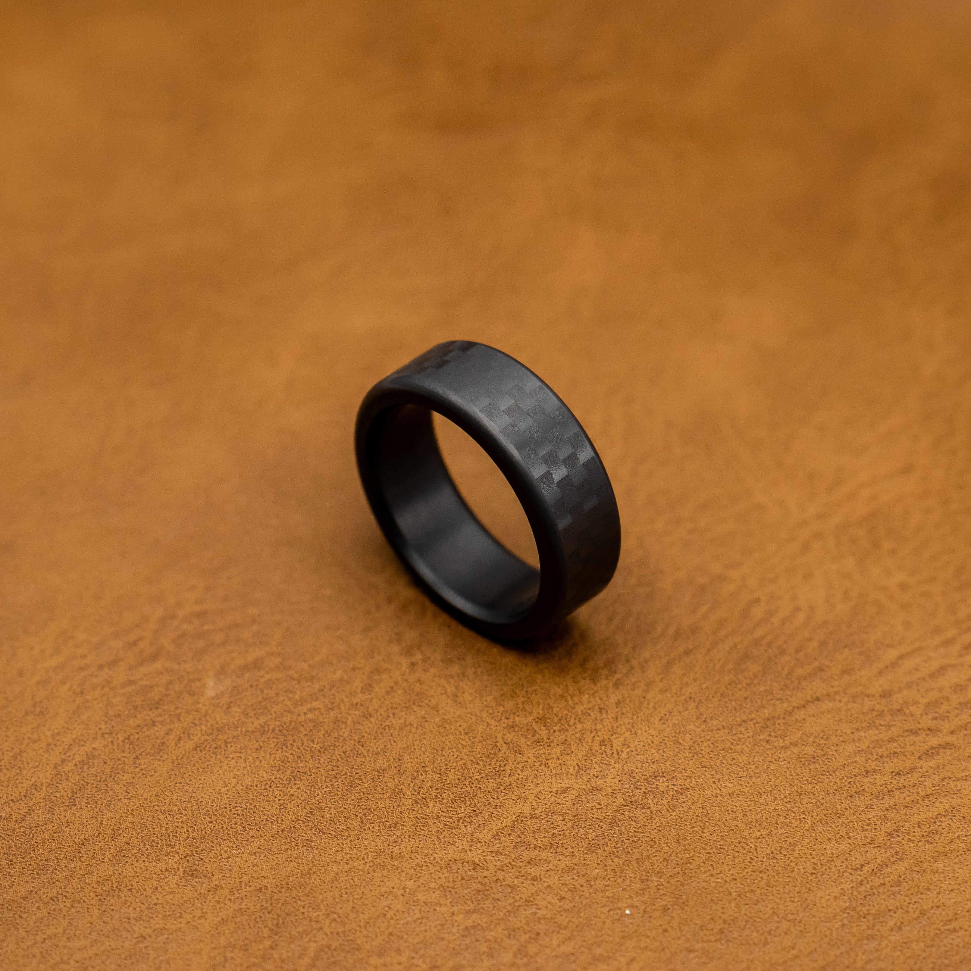 Black Diamond - Men’s Ring 8mm - Celtic Laser Engraved Pattern - KRATOS - Elysium Black Diamond