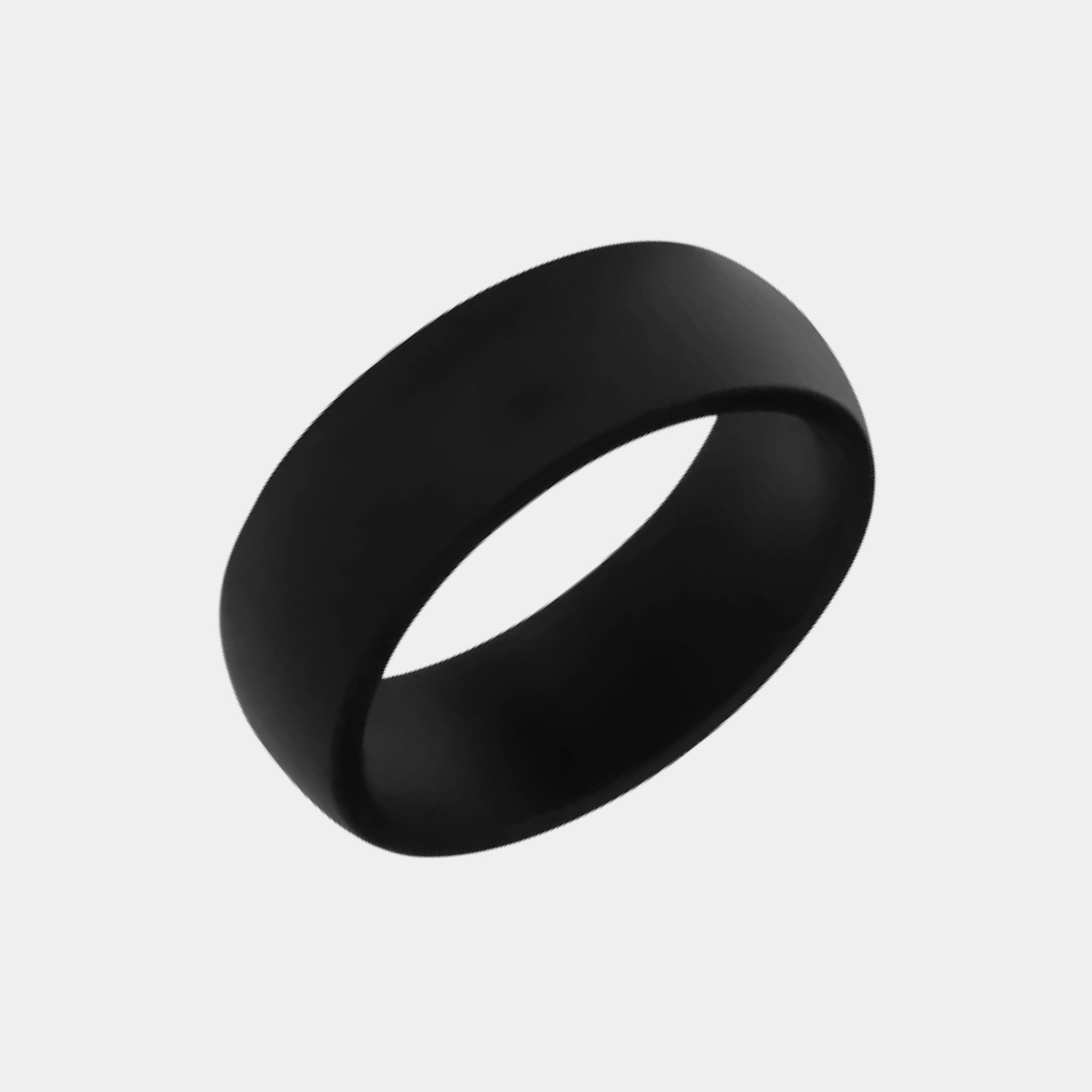 The Apollo - 8MM Domed Silicone Ring - Elysium Black Diamond