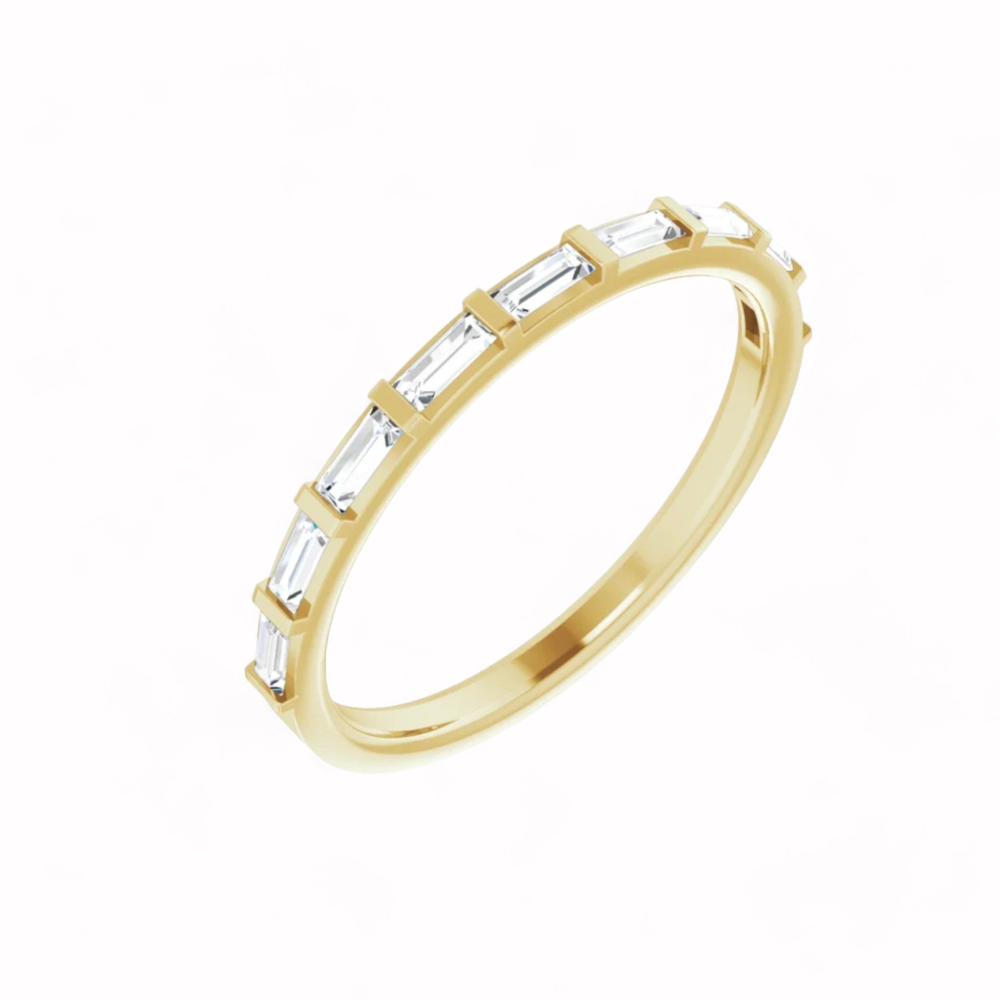 Black Diamond - Women’s Ring - CLIO - 14K Yellow Gold - 1/4 CTW Baguette Diamond Anniversary Band - Lady Elysium Black Diamond