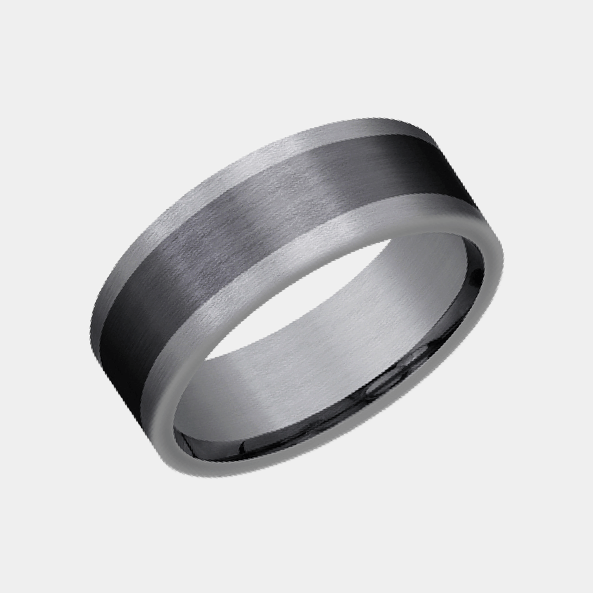 Men's Wedding Band | The Duke | Tantalum Grey with Black Titanium | Elysium