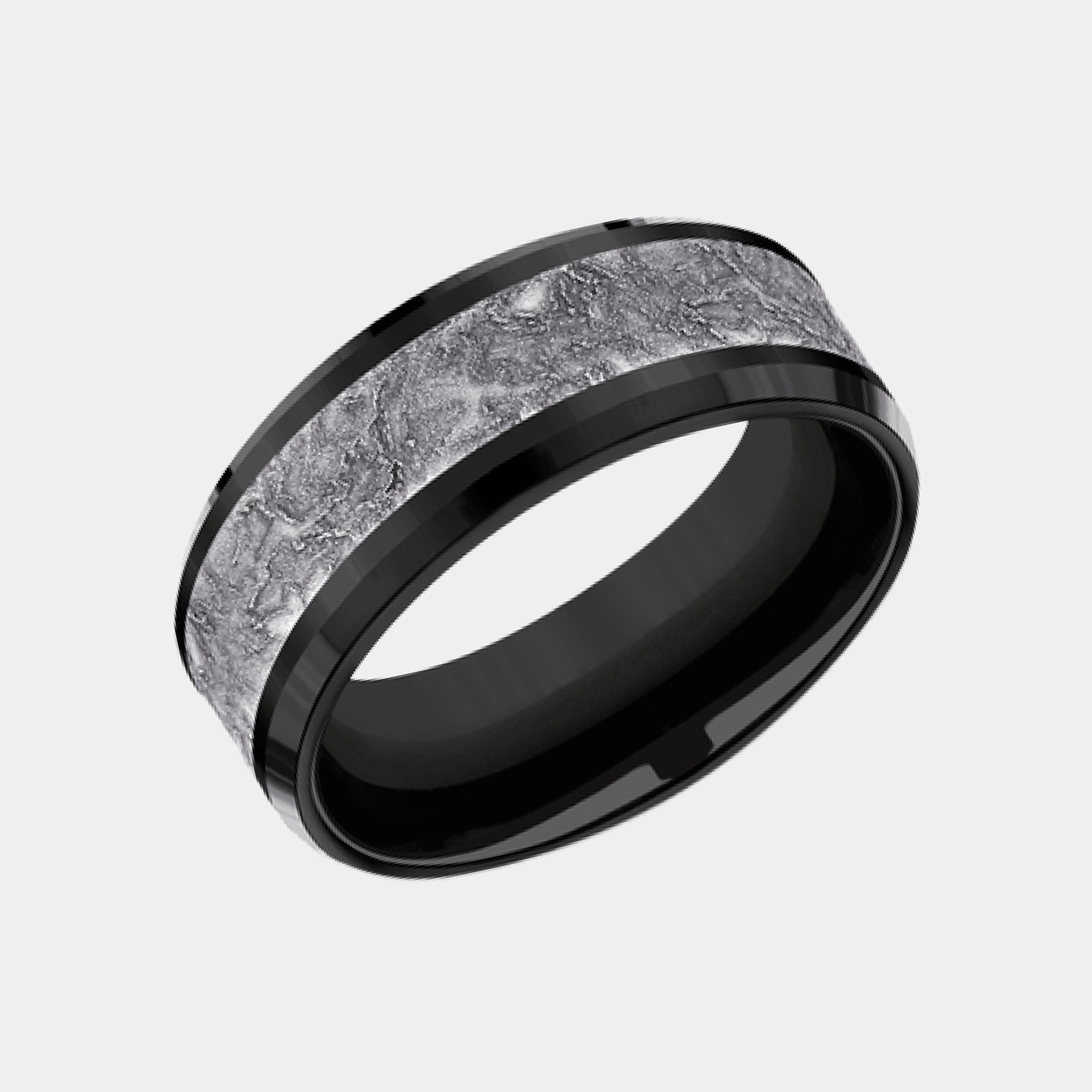 Men's Wedding Band | The Easel | Tantalum Grey with Black Titanium | Elysium