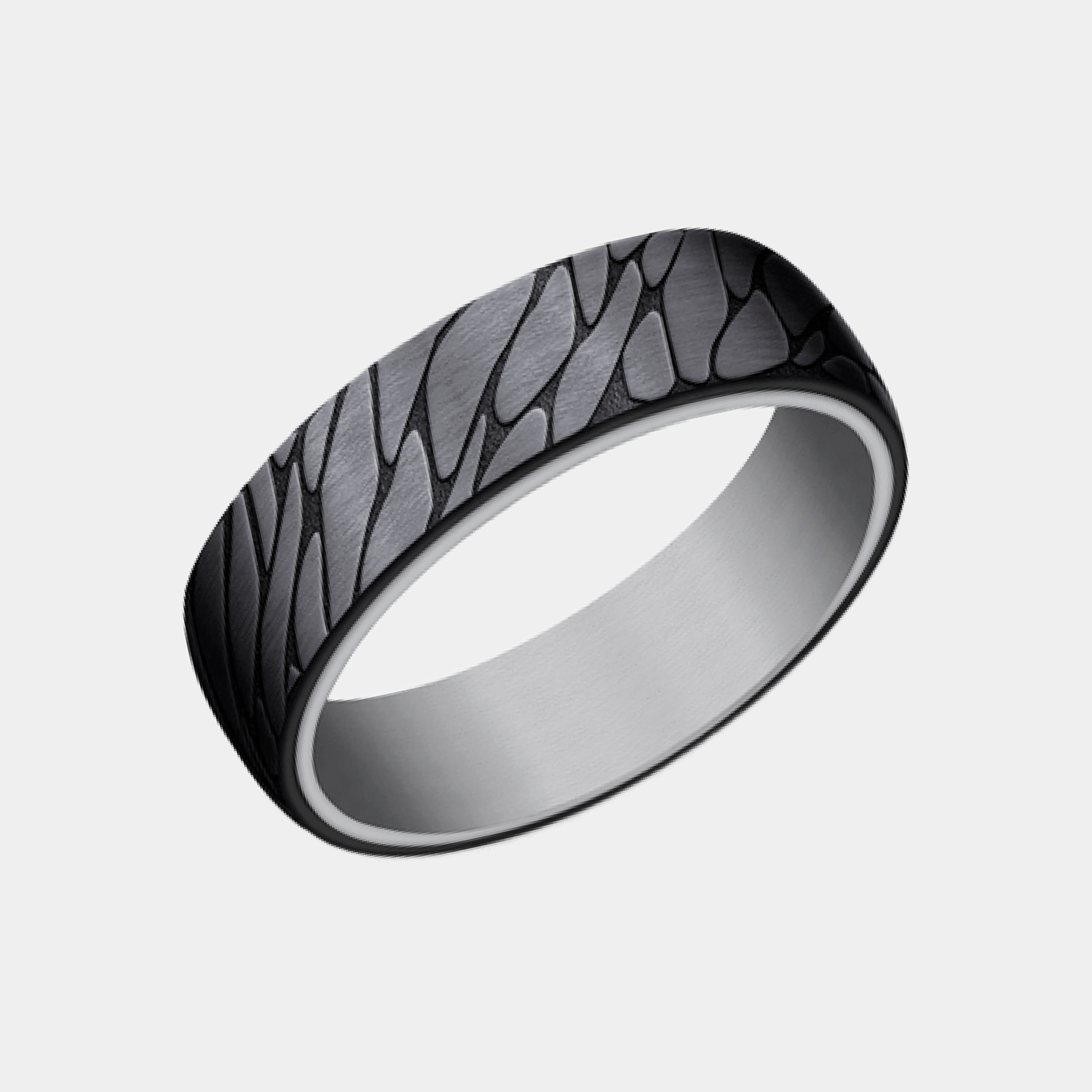 Men's Wedding Band | The Goodman | Tantalum Grey with Black Titanium | Elysium