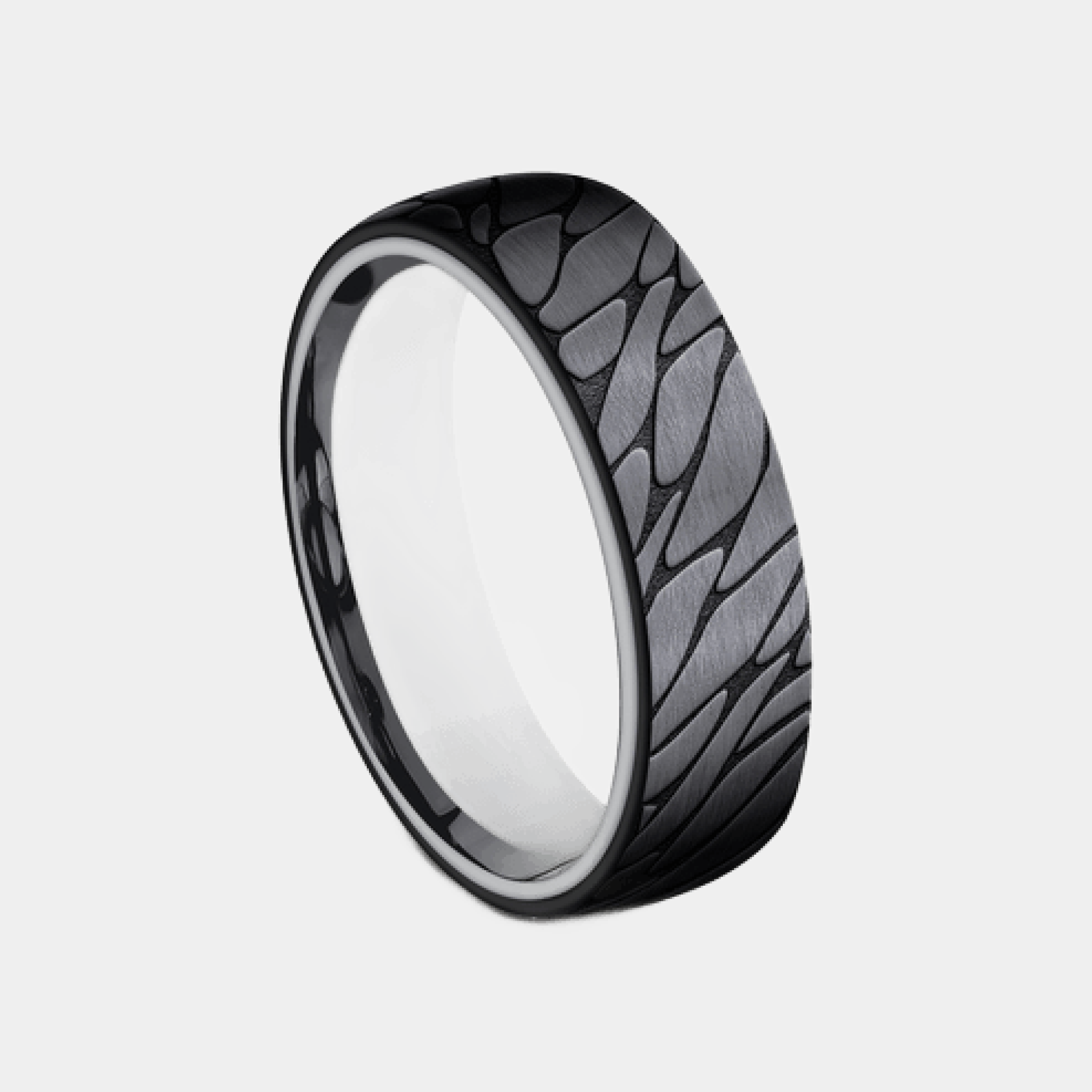 Men's Wedding Band | The Goodman | Tantalum Grey with Black Titanium | Elysium