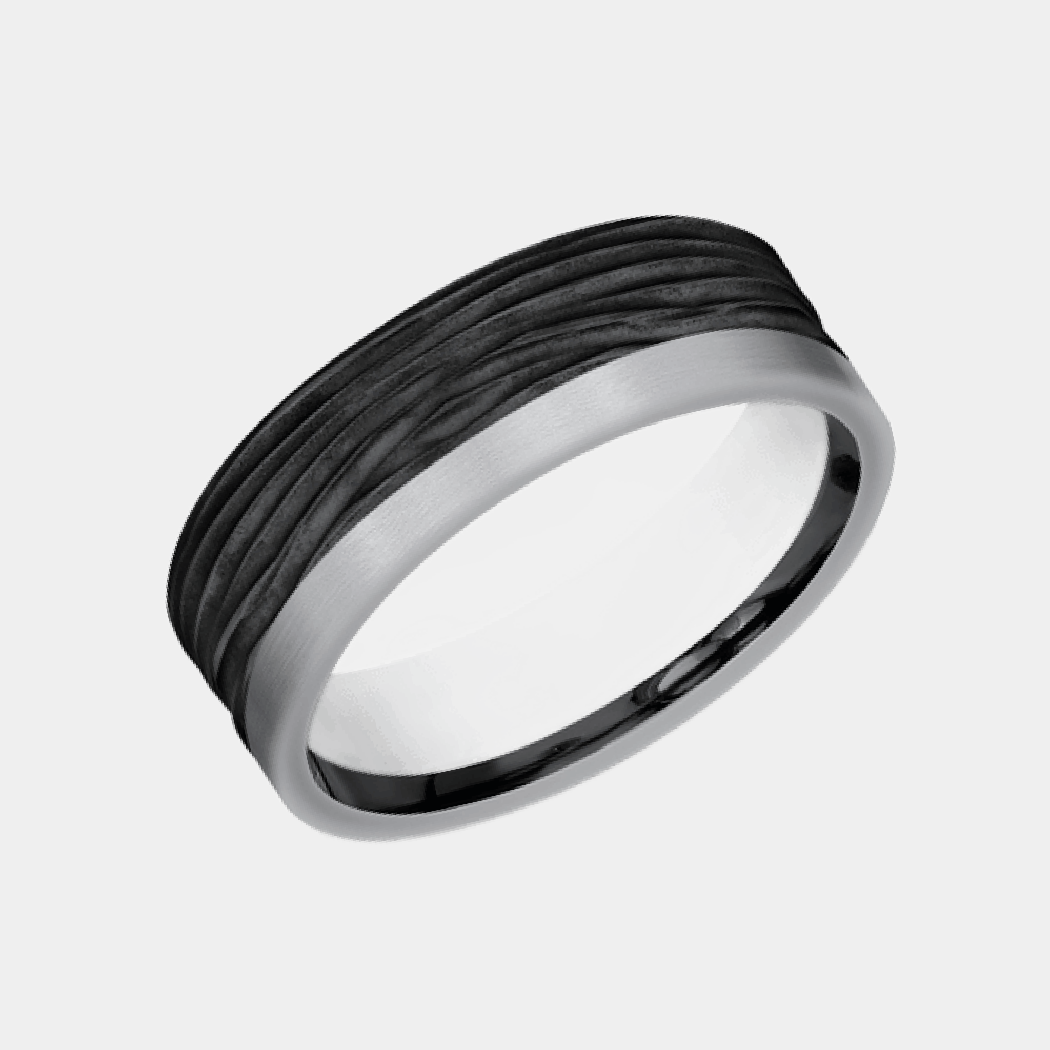 Men's Wedding Band | The Hickory | Tantalum Grey with Black Titanium | Elysium