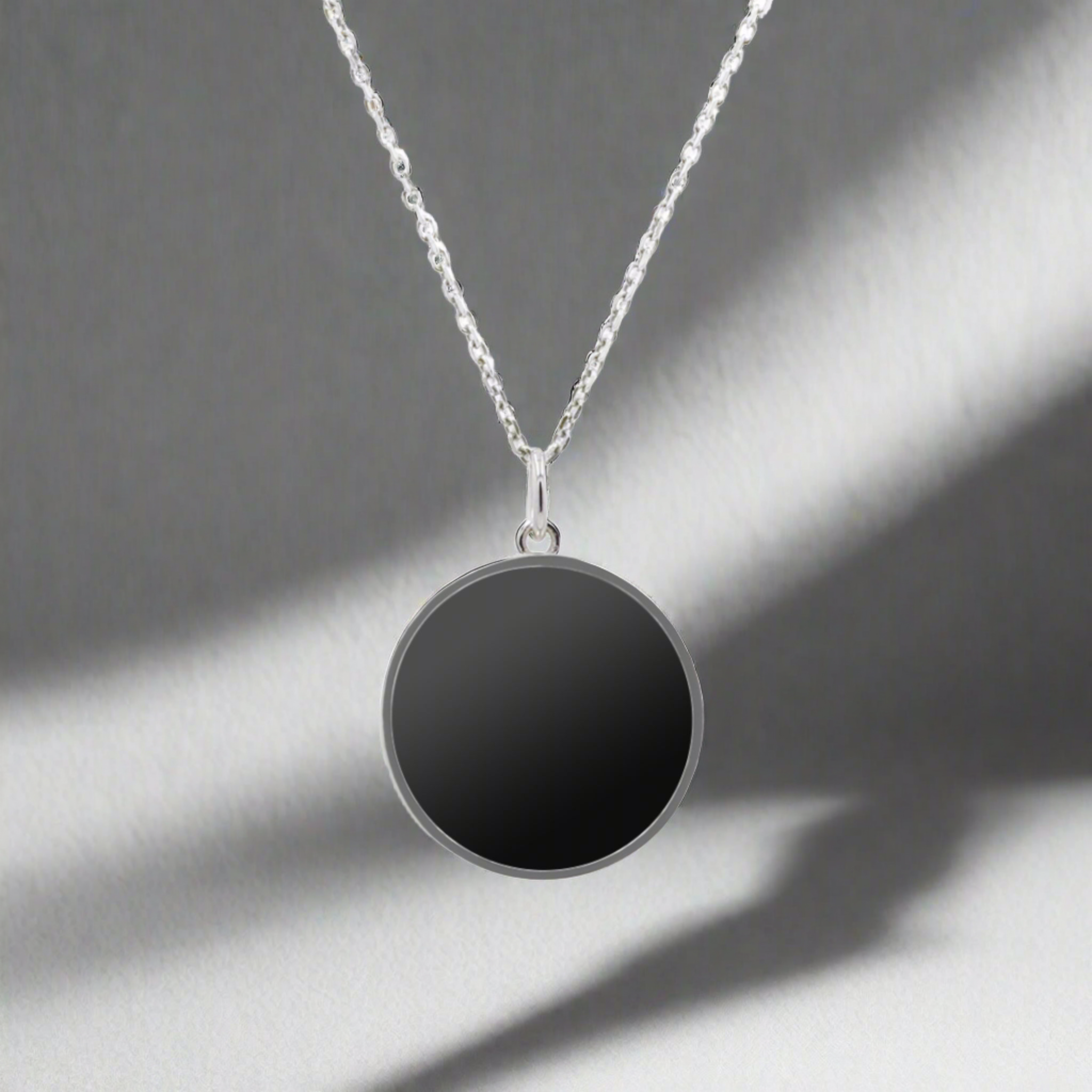 Black Diamond - Women’s 16MM Pendant Necklace - 14K White Gold - Lady Elysium Black Diamond