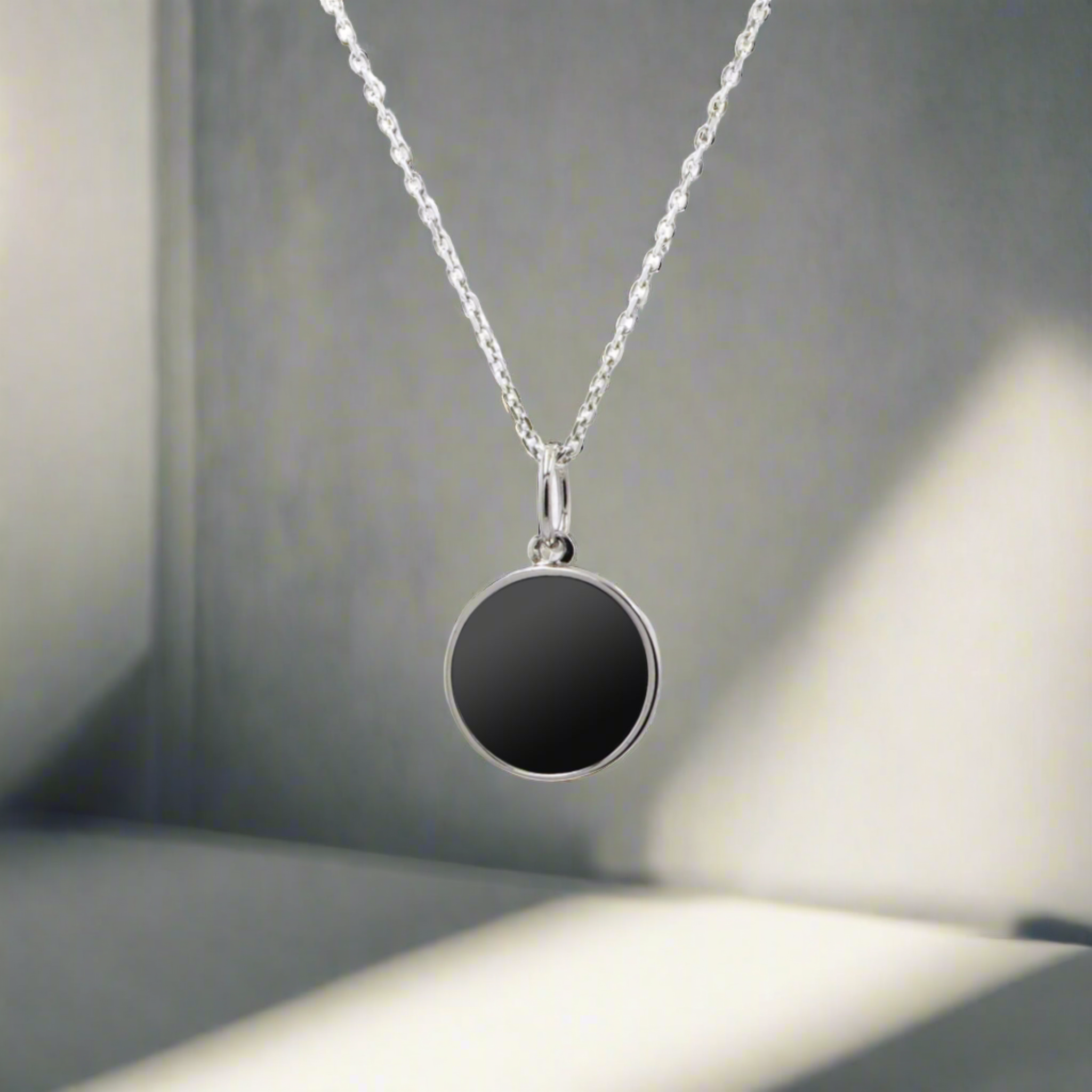 Black Diamond - Women’s 11MM Pendant Necklace - 14K White Gold - Lady Elysium Black Diamond