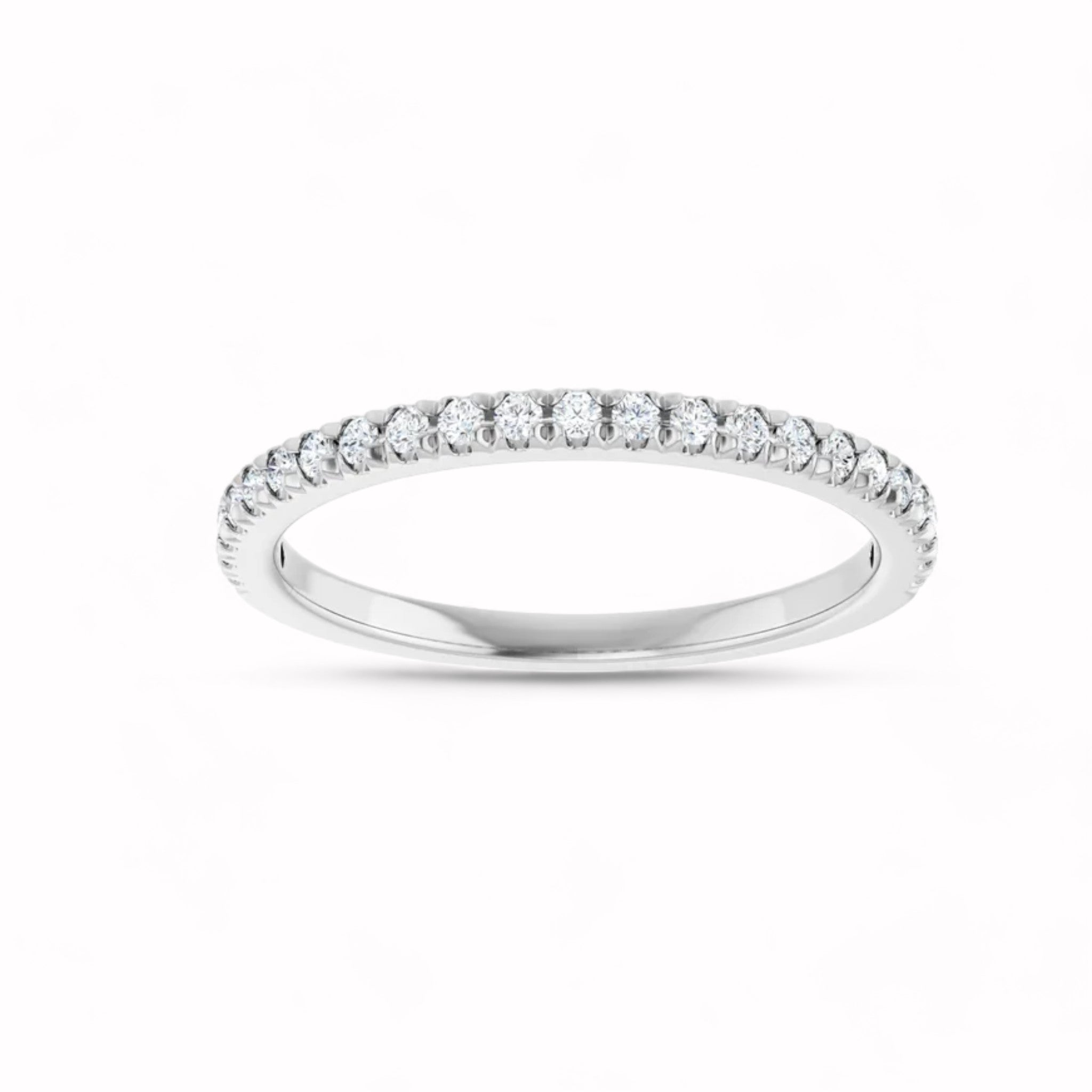 Black Diamond - Women’s Ring - RHEA - 14K White Gold - French Set - 1/4 CTW Diamond Anniversary Band - Lady Elysium Black Diamond