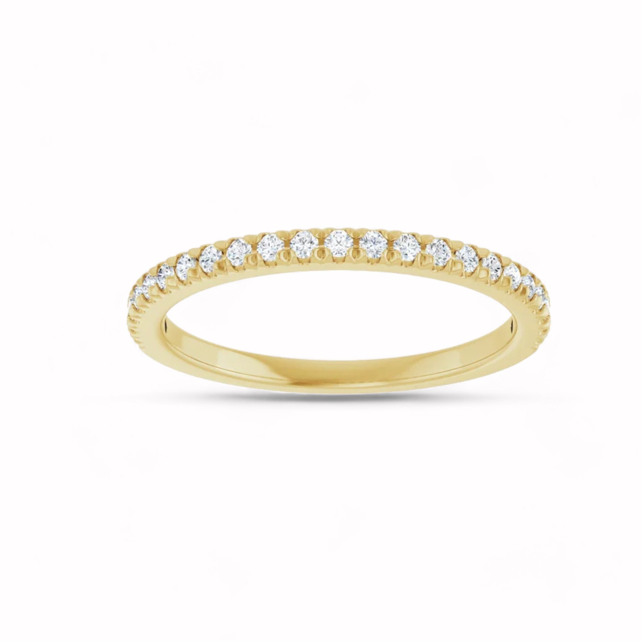 Black Diamond - Women’s Ring - RHEA - 14K Yellow Gold - French Set - 1/4 CTW Diamond Anniversary Band - Lady Elysium Black Diamond