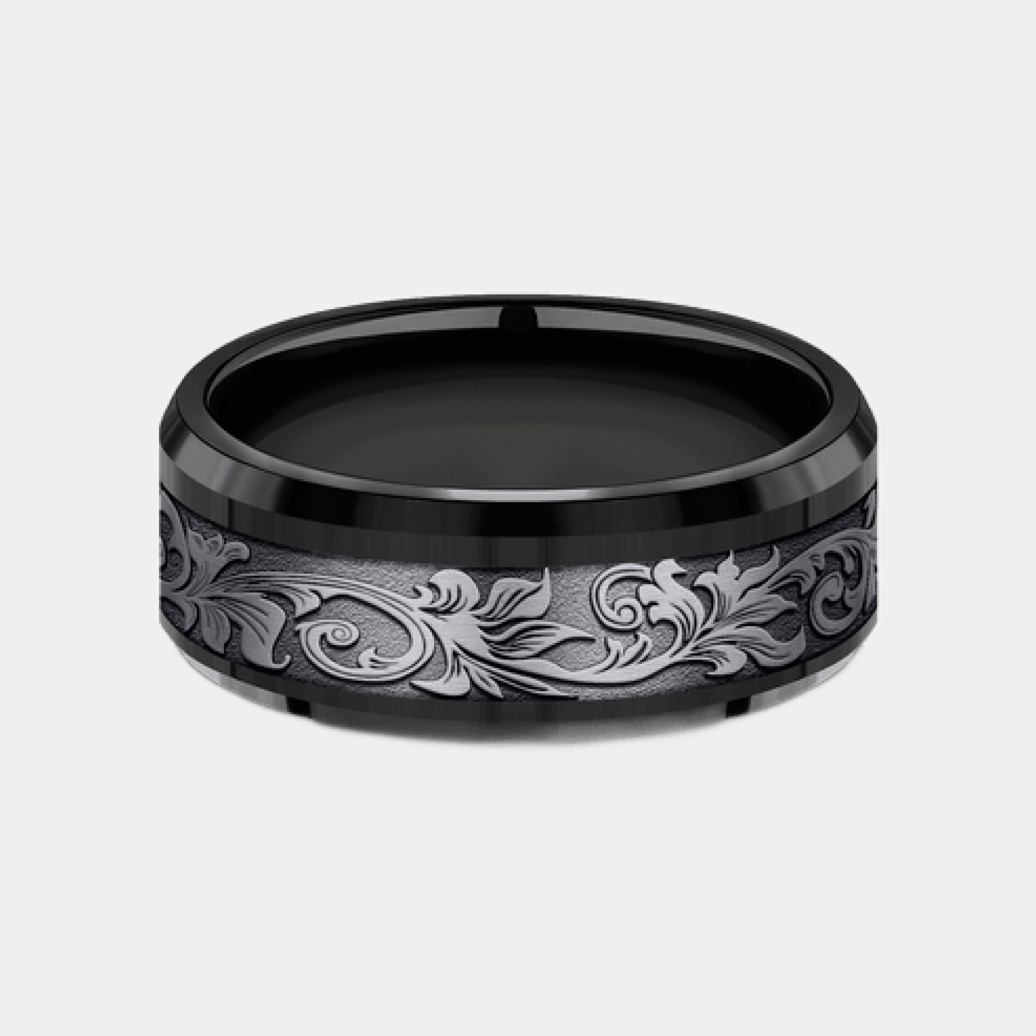 Men's Wedding Band | The Royal | Black Titanium with Tantalum Grey | Elysium